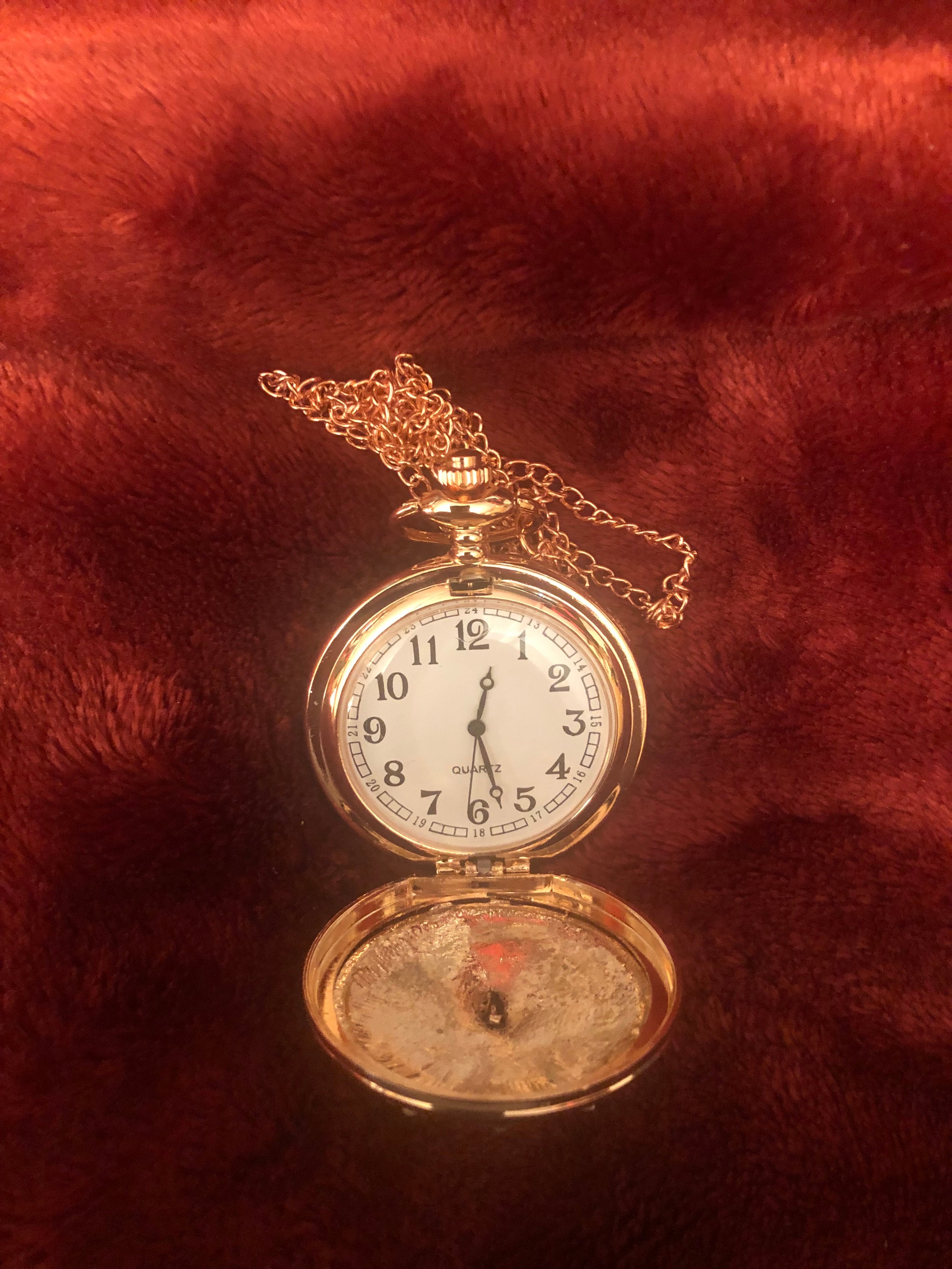 Santa s Rose Gold Bejeweled Pocket Watch